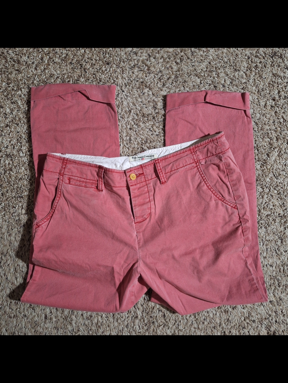 Ralph Lauren Polo Jeans Co Pink Chino Crop Pants Size 8
